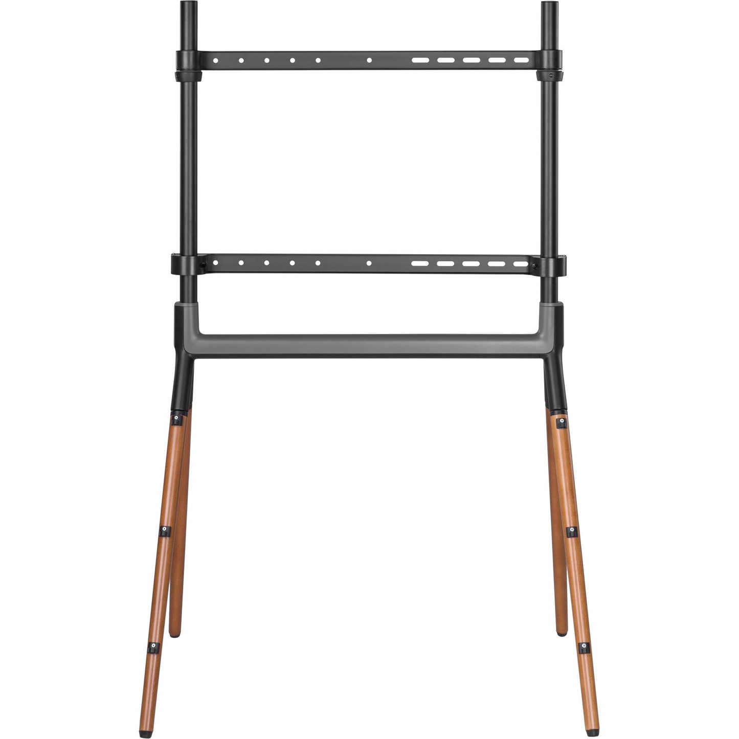 woodstand Studio TV-Standfuß von gerade hinten auf weißem Hintergrund