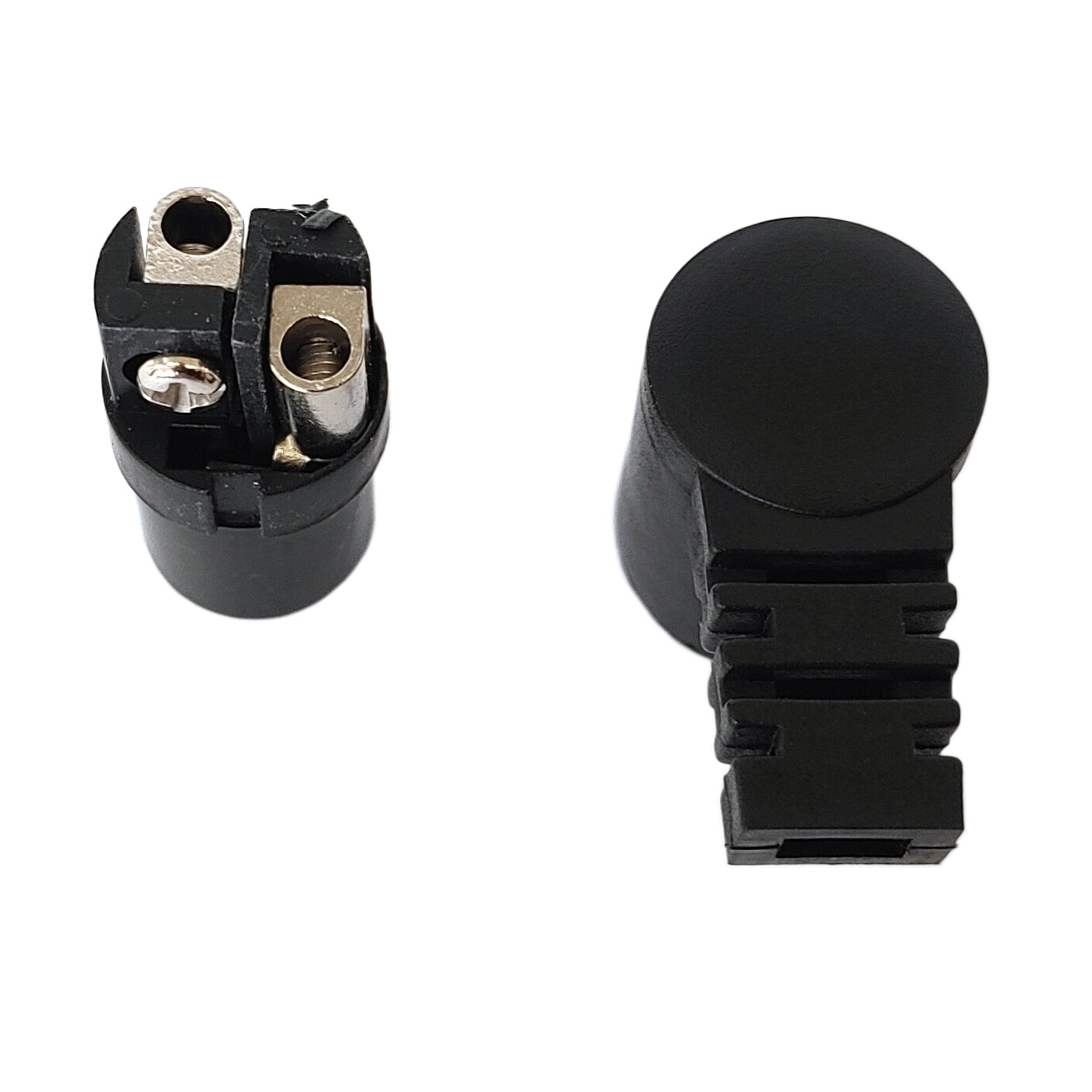 Din-Stecker zerlegt mit Innenansicht der Schraubkontakte