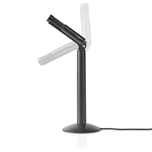 Tischmikrofon Neigbar Kondensator Mikrofon mit Stativ Microphone 3,5mm Schwarz