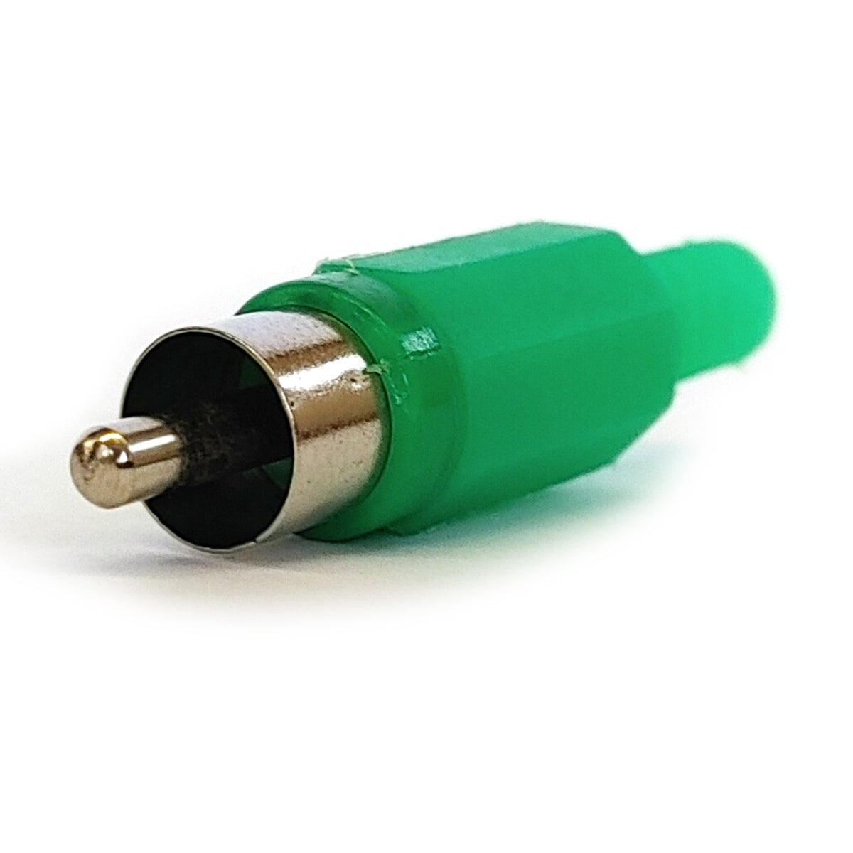 Detailansicht vom Cinch Stecker in Grün