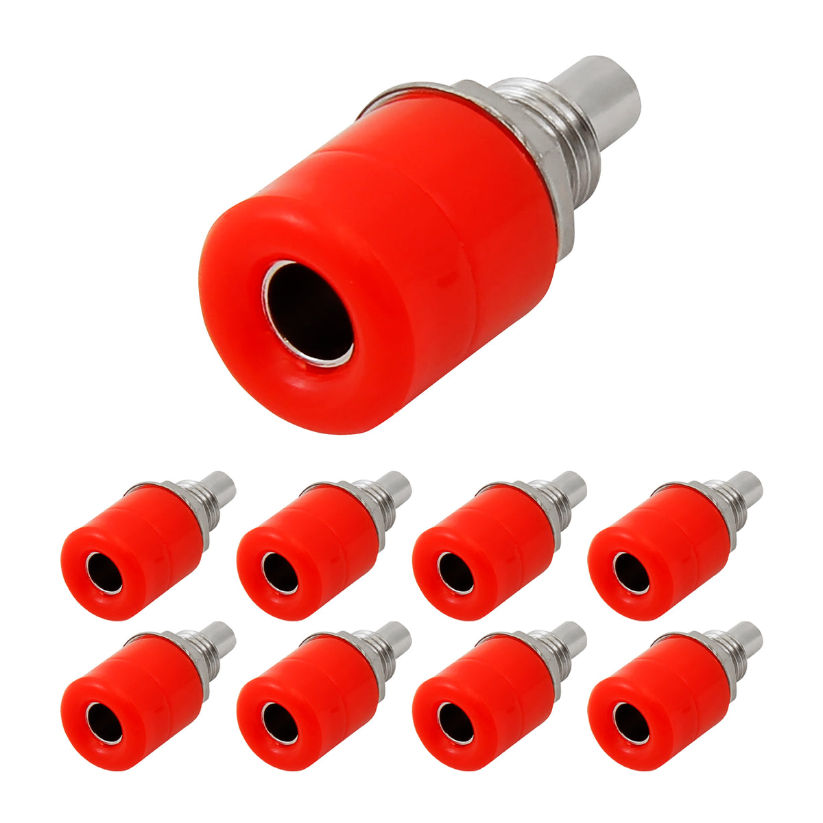 8x Bananenbuchse mit Gewinde Set Rot Einbaubuchsen 4mm Laborstecker Bananas