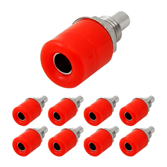 8x Bananenbuchse mit Gewinde Set Rot Einbaubuchsen 4mm Laborstecker Bananas