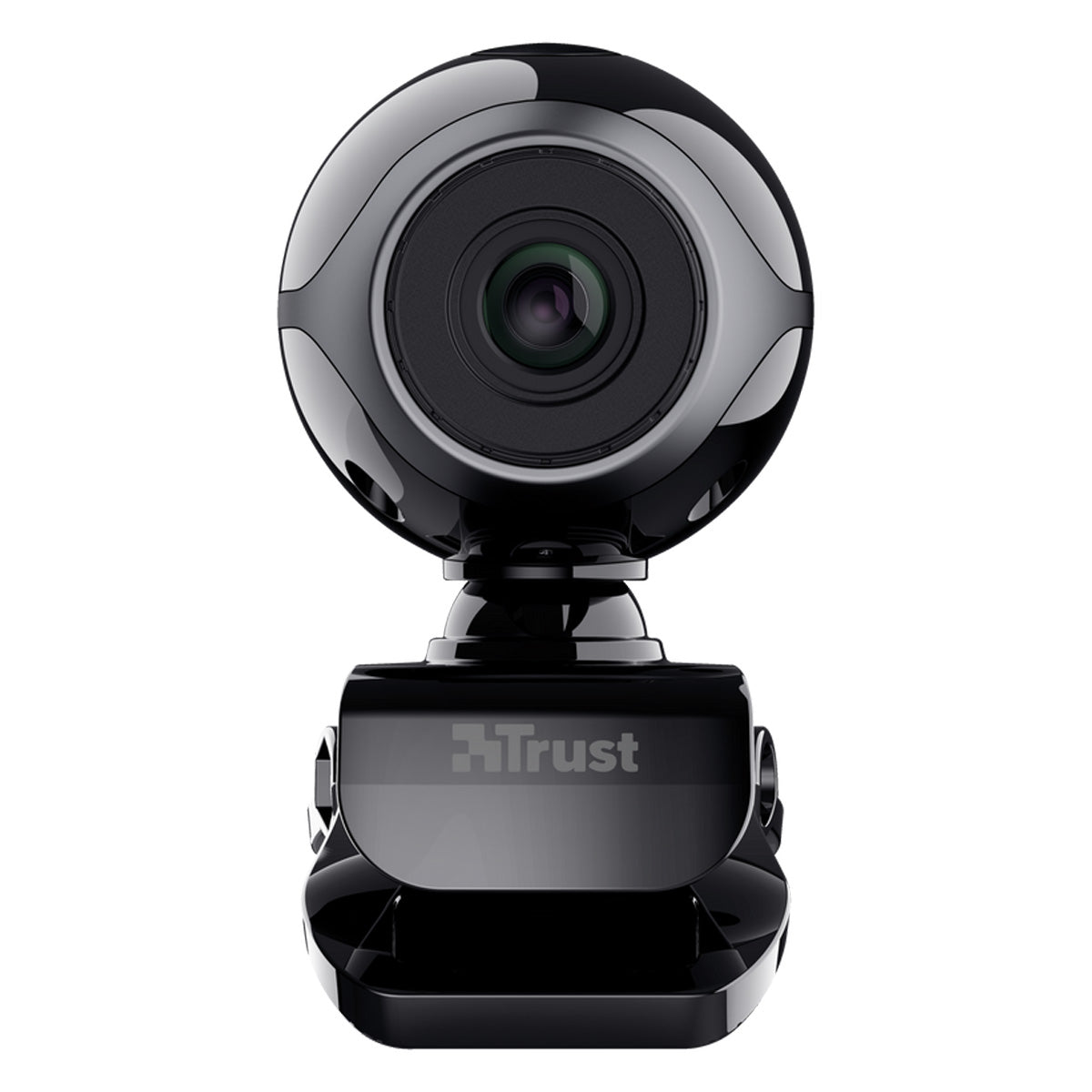Trust Exis Webcam von vorn mit Blick auf die Linse