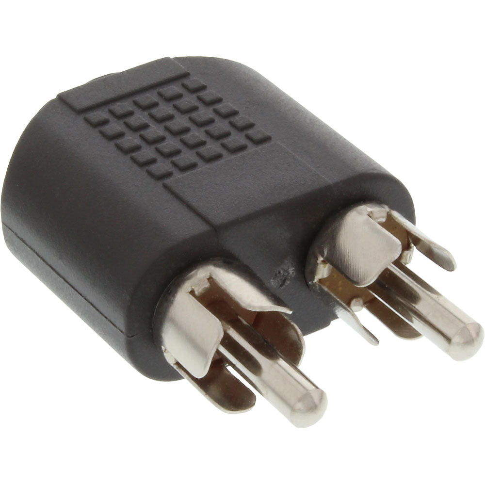 Audio Adapter 3,5mm Klinke Buchse auf Cinch Stecker, Blick auf die beiden Cinch-Stecker