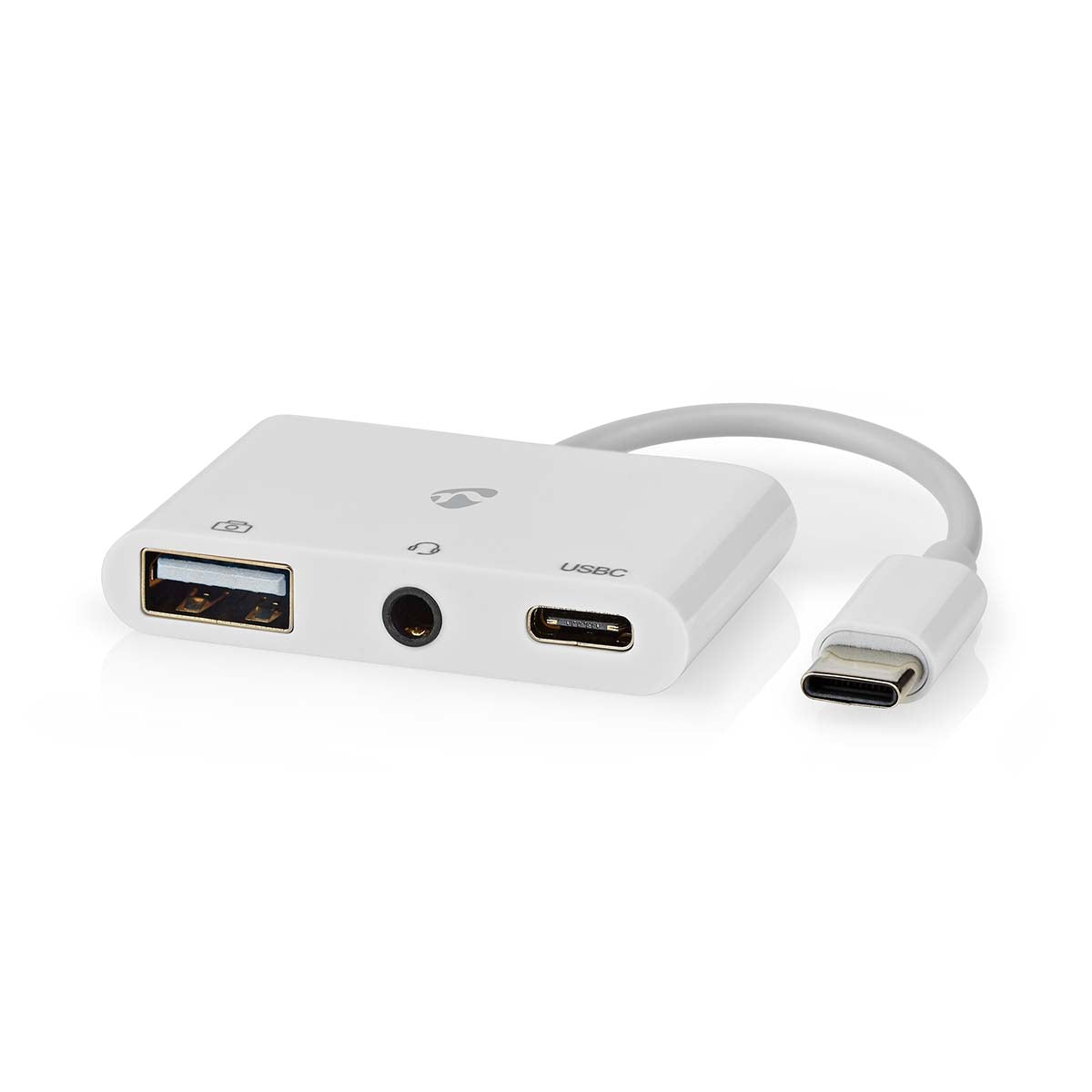 USB Multi Port Adapter Hub Soundkarte USB-C USB-A Klinke Aux Nedis Smartphone