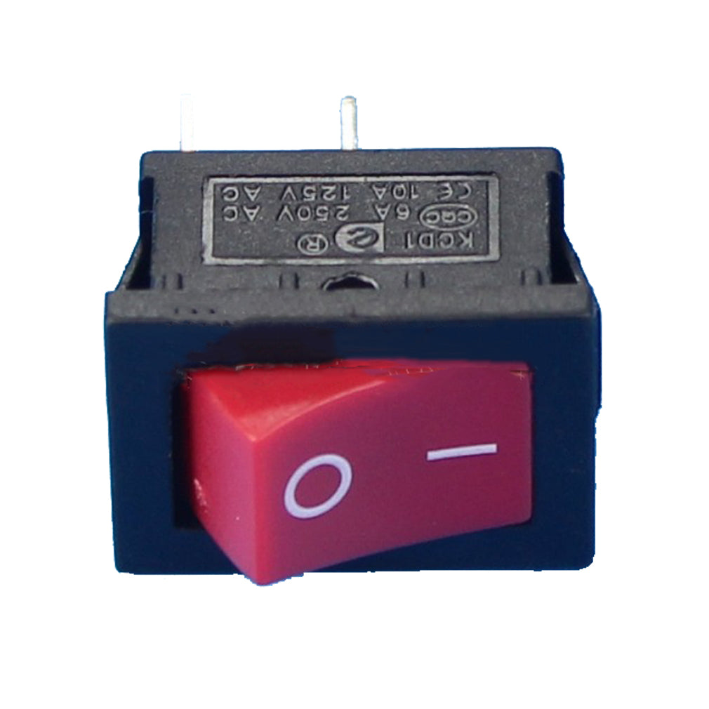 Mini Wippenschalter 2 Kontakt 1 Polig rote Wippe 250V 6A 125V 10A Kippschalter