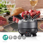 Fondue Set 6 Personen Elektrisch BBQ Topf für Käse Schoko Fleisch Party Grillen