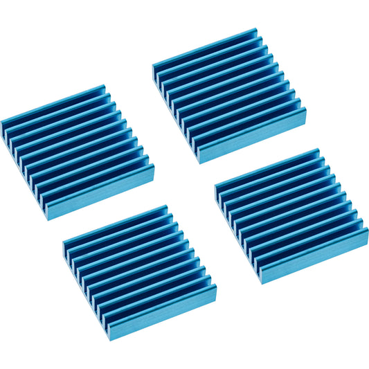 Ram-Kühler 4x selbstklebende Kühlrippen Blau Chip Arbeitsspeicher Kühlung passiv