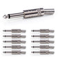 10x Klinkenstecker 6,35mm Mono Metall Silber Klinke Audio Stecker Löten 10 Stück