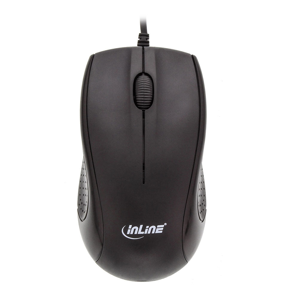 Desktop Tastatur Maus Set DE Schwarz 1200dpi InLine 55367 Bundle USB Optisch