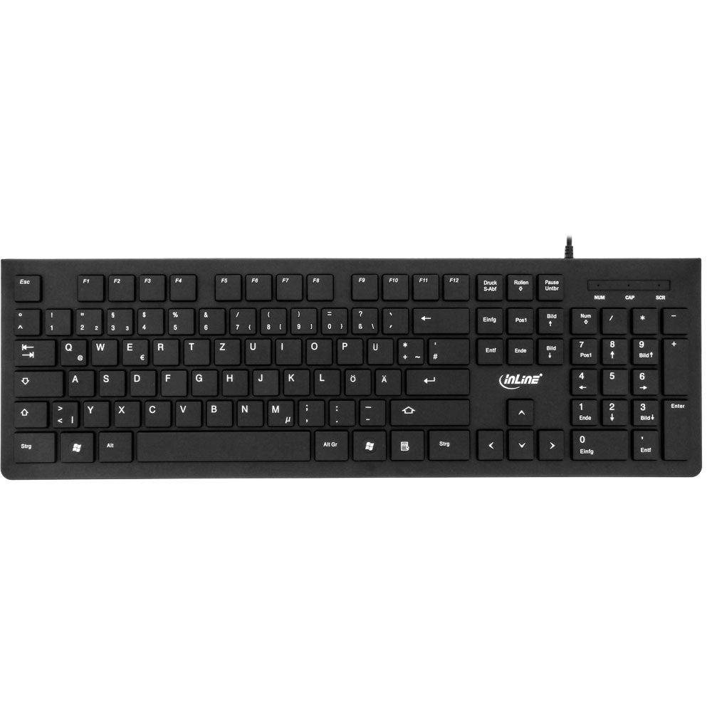 Desktop Tastatur Maus Set DE Schwarz 1200dpi InLine 55367 Bundle USB Optisch