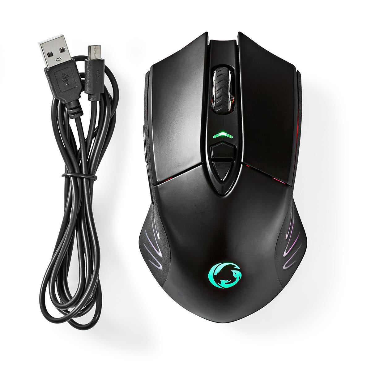 Dual Gaming Maus Kabellos oder USB-Kabel Gamer Mouse 10.000dpi 7-Tasten LED Funk