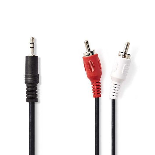 Audiokabel Stereo 1,5m / 1x 3,5mm Klinke / 2x RCA Cinch Stecker Adapter Wandler