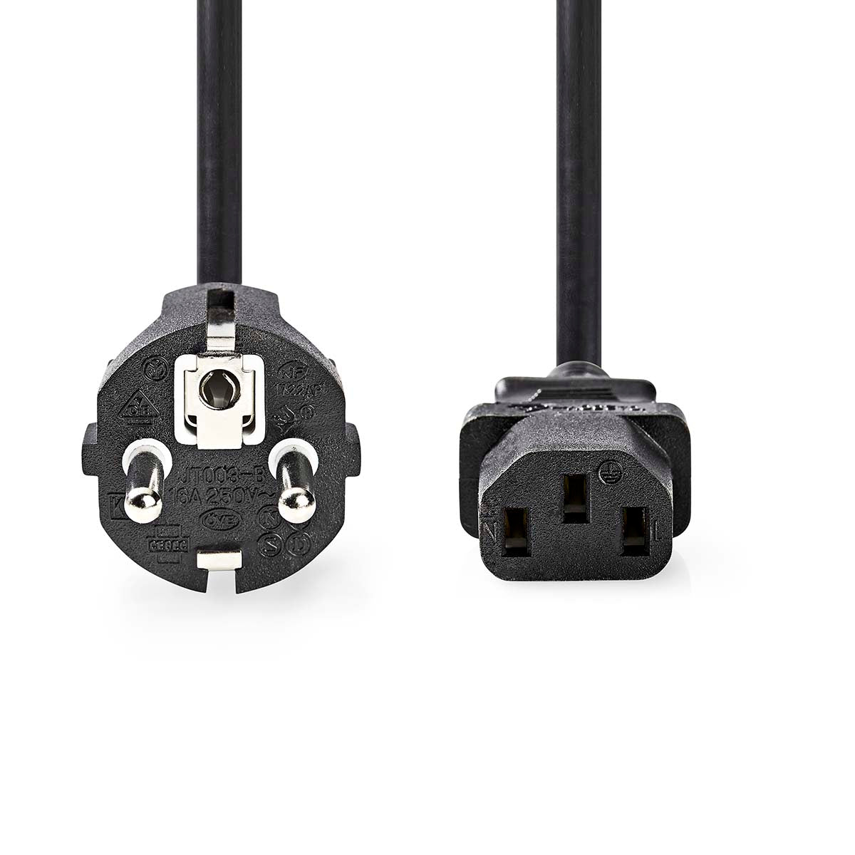 Kaltgeräte Stromkabel 1,8-5m gerade Netzkabel Kabel Schwarz Powerkabel Kupfer