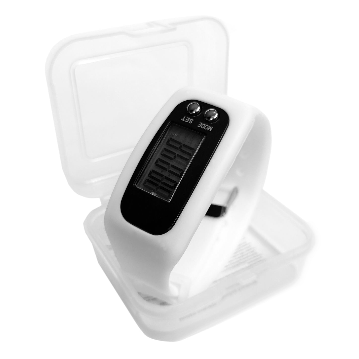 Schrittzähler Kalorienzähler mit Armband Weiß Fitness Tracker Pedometer Uhr