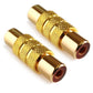 2x Cinch Kupplung Gold High End Audio Adapter Verbinder RCA Buchse Stereo Mono