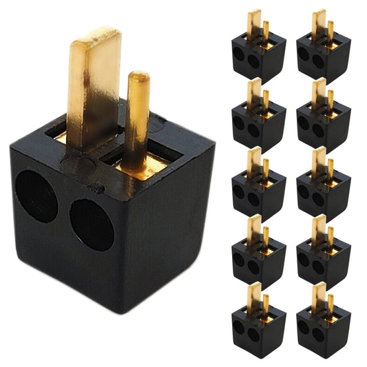 10x Lautsprecherstecker MiniDIN gewinkelt Schwarz Gold schraubbar Boxenstecker