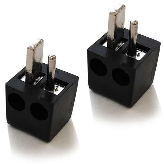 2x Lautsprecherstecker Mini DIN gewinkelt Schwarz schraubbar Audio Boxen Stecker