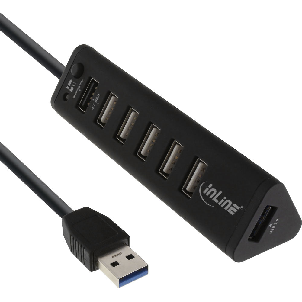 USB Hub 7-Port 3.0 / 2.0 / 5V / Schnelllade-Anschluss Verteiler InLine 66763