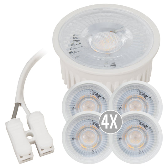 4x LED Einbaumodul 5W Ultra Flach Warmweiß GU10 MR16 Ersatz 230V Leuchte 3000K