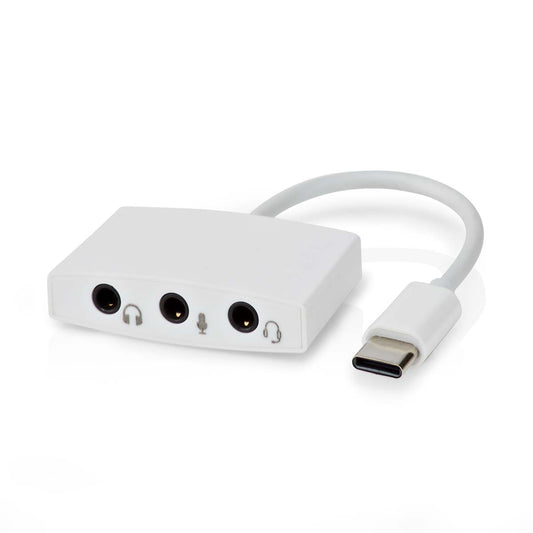 Audio Adapter USB-C 3x Klinke externe Soundkarte für Notebook Tablet Smartphone