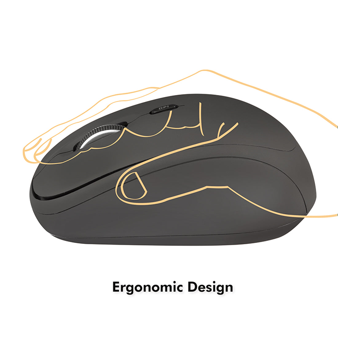 Funk Maus Ergonomisch LogiLink ID0193 USB 1600dpi PC Computer Laptop Mouse