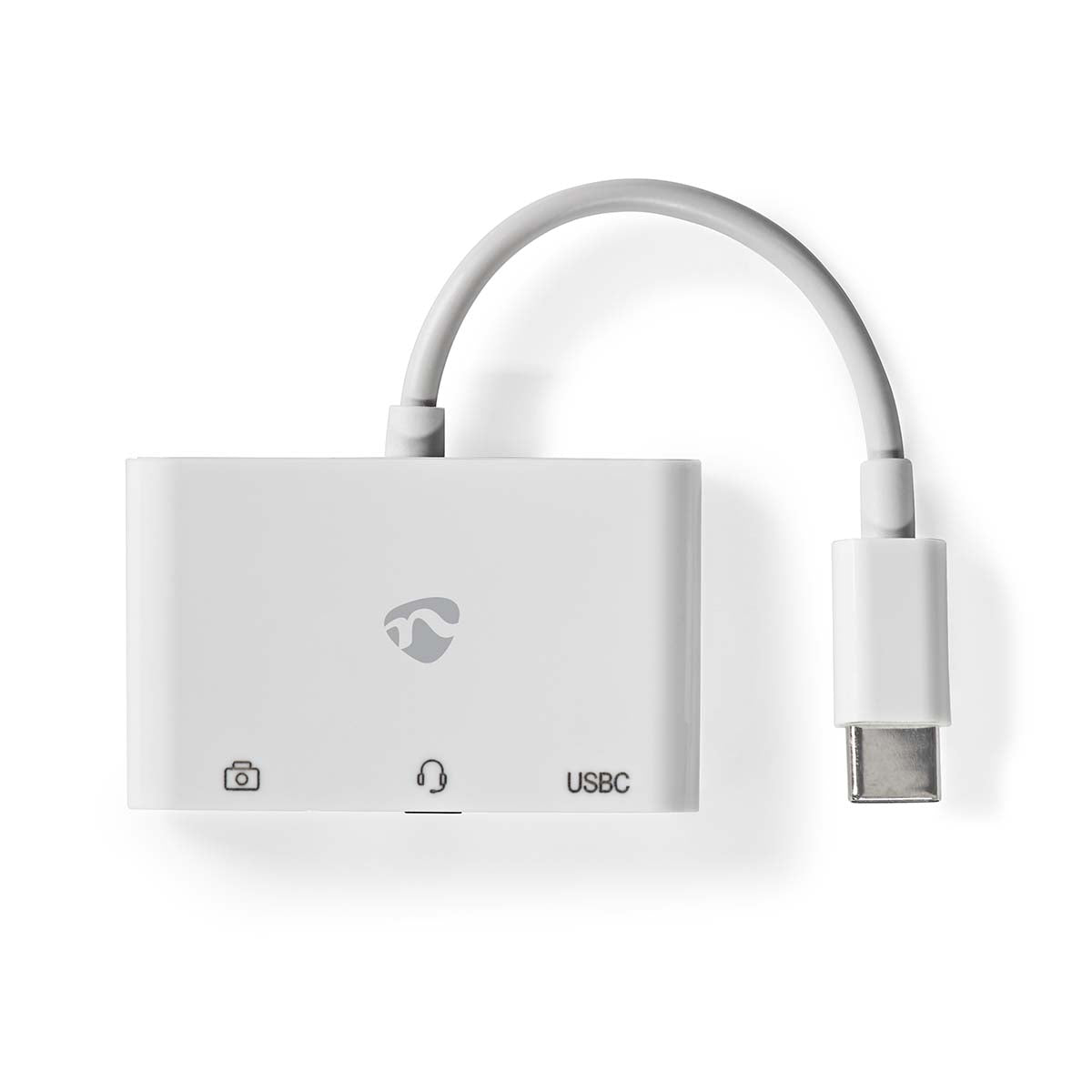 USB Multi Port Adapter Hub Soundkarte USB-C USB-A Klinke Aux Nedis Smartphone