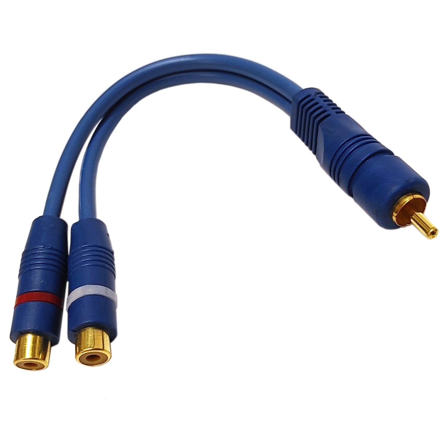 Audio Y-Kabel Cinch vergoldet 20cm Y-Adapter Verteiler Weiche Subwooferkabel RCA
