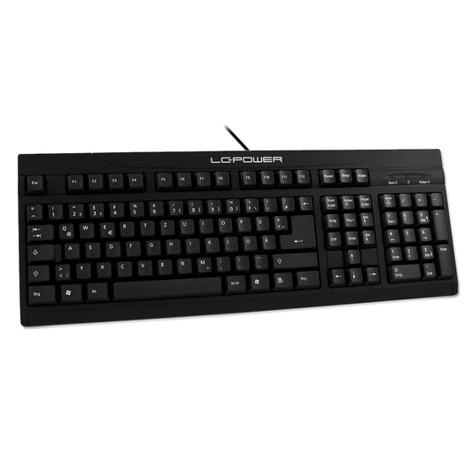Tastatur Schwarz QWERTZ LC-Power BK-902 DE USB Kabel Keyboard Ziffernblock