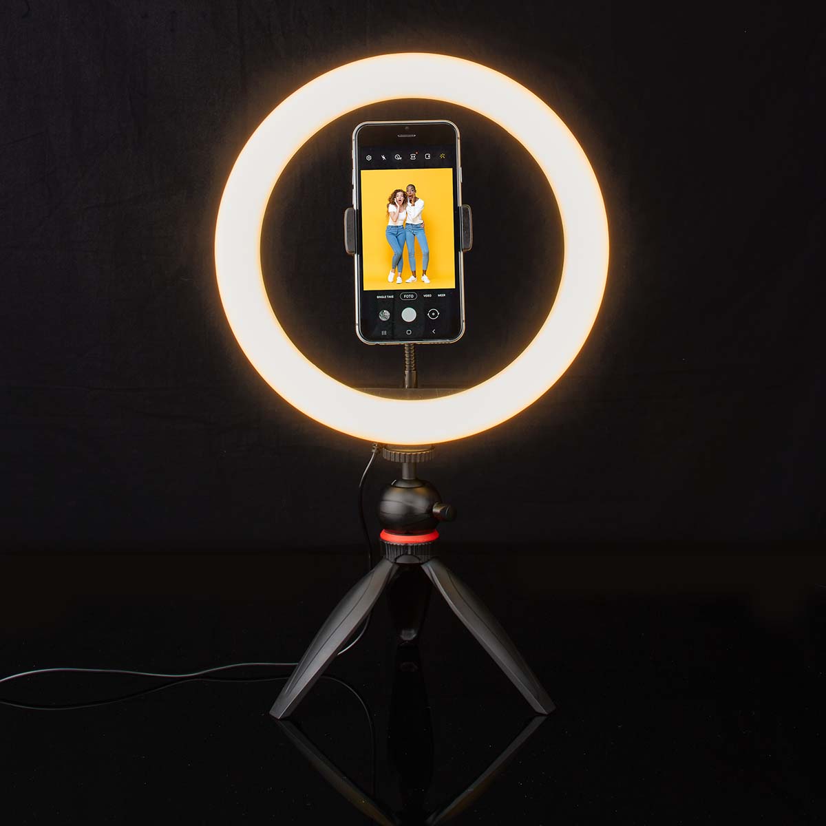 Ringlicht + Tischstativ LED Ringleuchte Fotolicht Studiolicht Lampe Selfie Handy