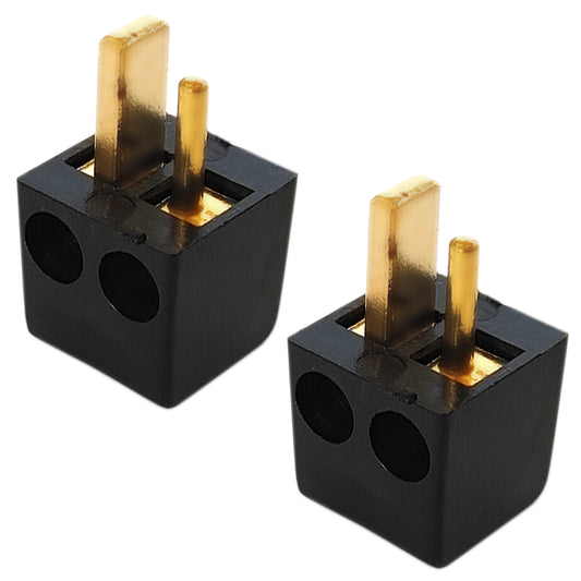 2x Lautsprecherstecker Mini DIN gewinkelt Schwarz Gold schraubbar Boxenstecker