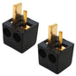 2x Lautsprecherstecker Mini DIN gewinkelt auf weißem Hintergrund