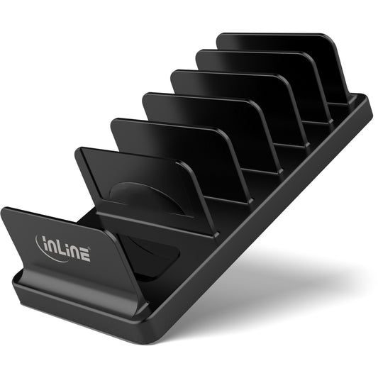 Universal Ständer 6 Fächer Multi Schreibtisch Halterung Schwarz Smartphone Hub
