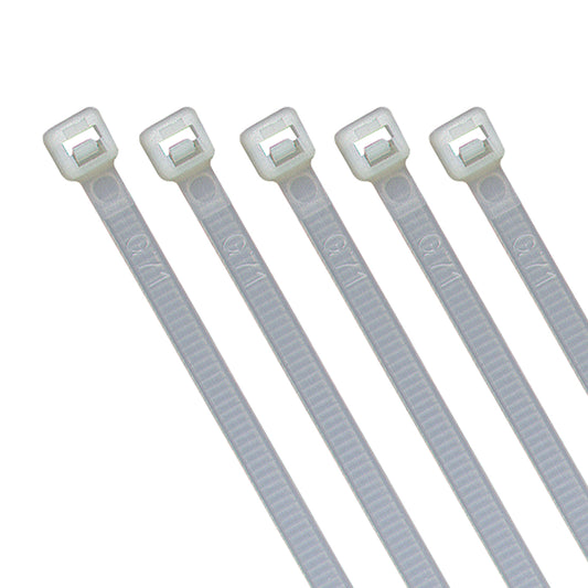 100 Stück Kabelbinder 30cm / 300mm x 3,6mm / Naturfarben Nylon Robust Weiß UV