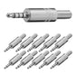 10x Audiostecker 3,5mm Klinke 4-Polig Stereo Metall Klinkenstecker AUX zum Löten
