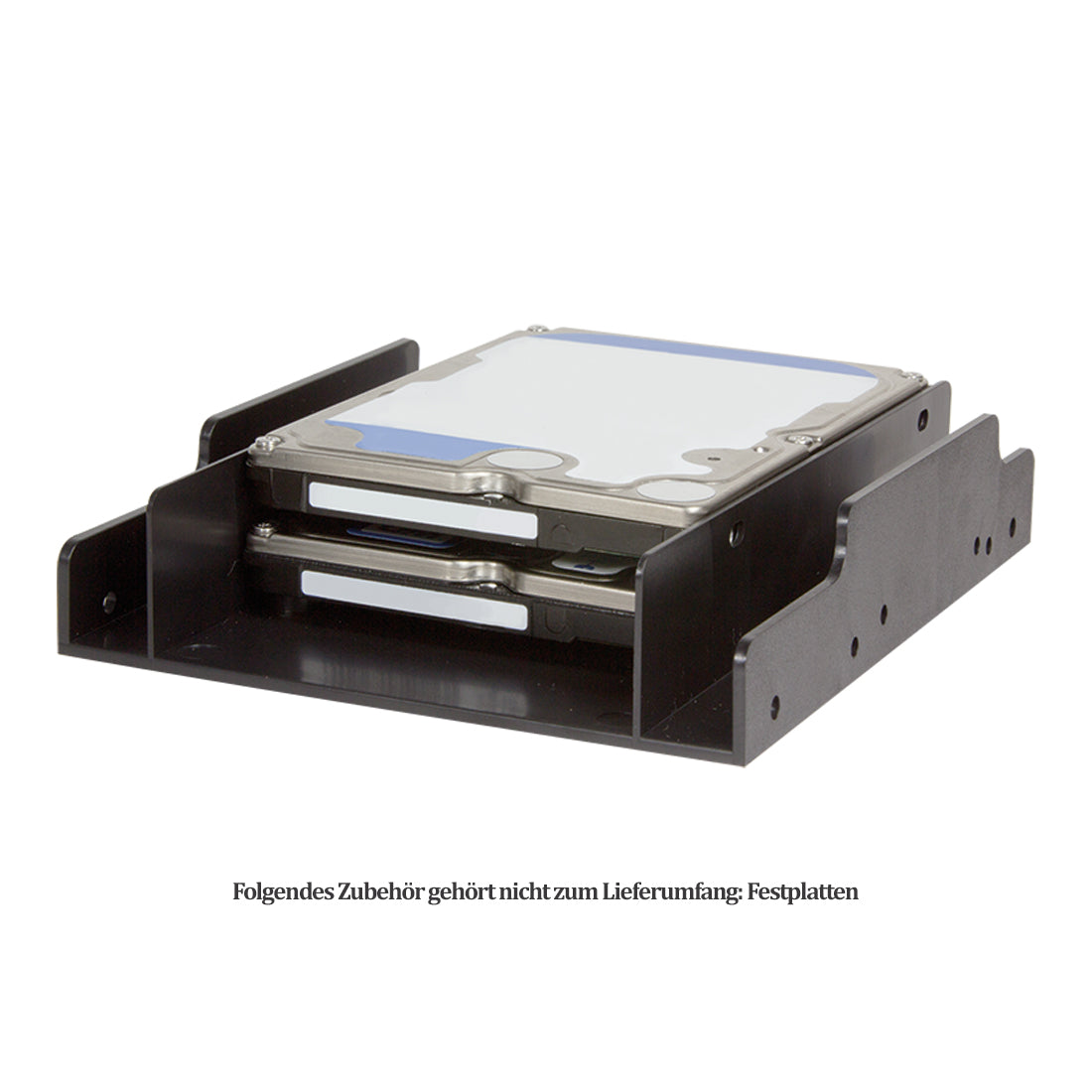 Einbaurahmen HDD SSD 2x 2,5" auf 1x 3,5" Festplatten Laufwerksschacht Adapter