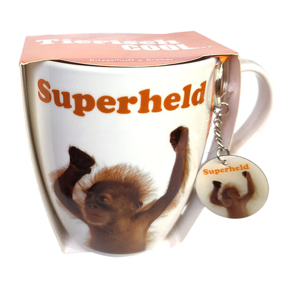 Jumbotasse Ritzenhoff & Breker 600ml XXL Porzellan Tiermotive Motto Anhänger Set