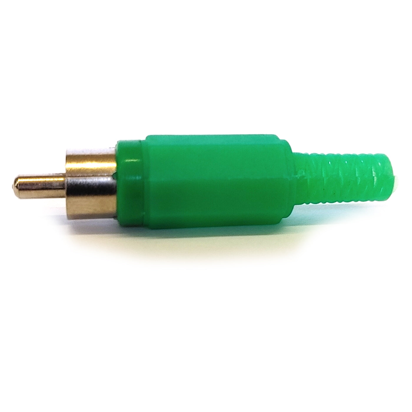 10x Cinch Stecker Grün zum Löten mit Knickschutz RCA Audio Video Stecker Chinch
