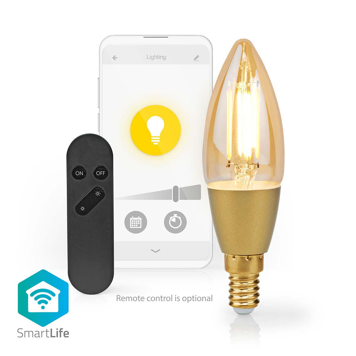 SmartHome LED Filament Lampe E14 WiFi 5W Retro Kerze Smartphone Alexa-Kompatibel