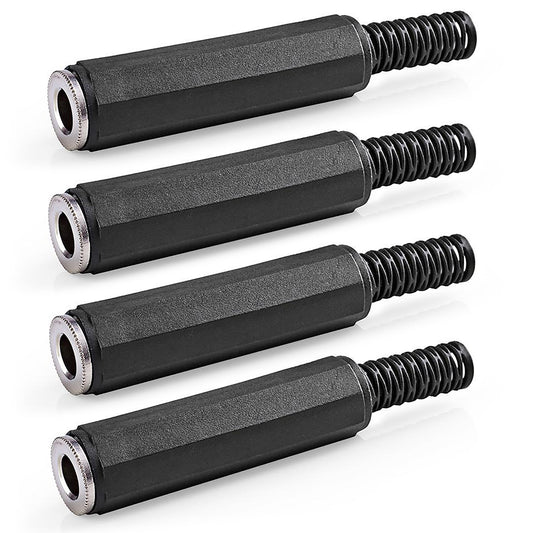 4x Klinkenbuchse 6,35mm Stereo Klinke Audio Buchse Stecker Löten Schwarz 4 Stk.