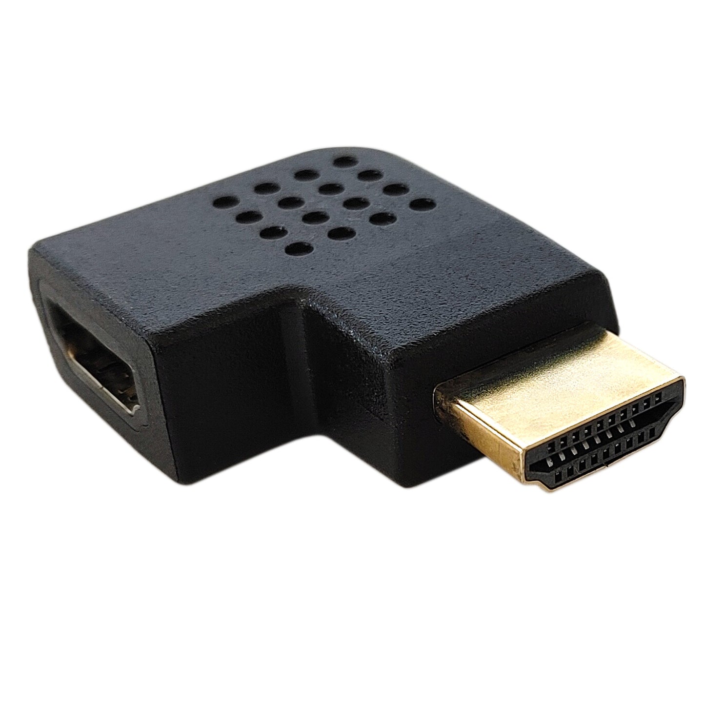 Adapter HDMI Stecker-Buchse 90°-270° gewinkelt Gold Verbinder Kupplung HD 4K UHD
