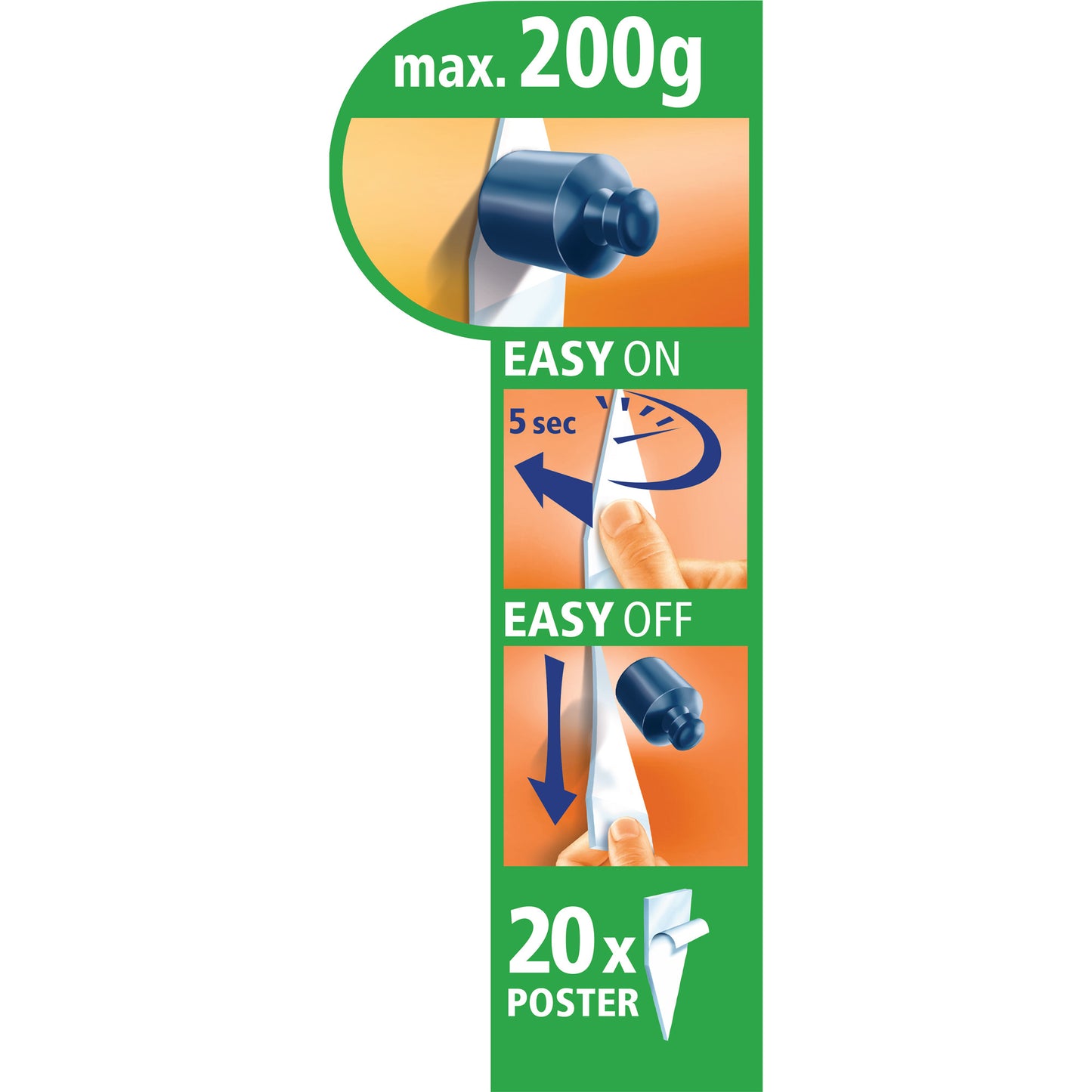 Tesa Powerstrips 20x Poster Klebestreifen Post Strips Plakathalter Fotohalterung