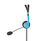 Headset Blau Stereo Sound Mikrofon 3,5mm Klinke Über-Ohr Kopfhörer PC Leicht