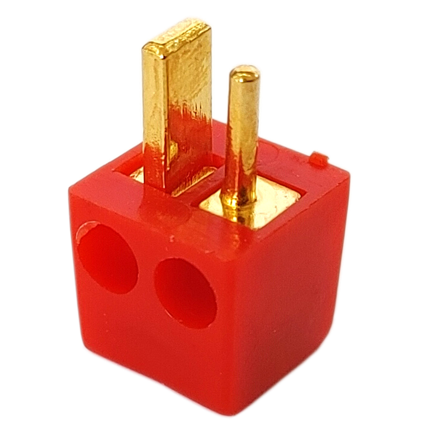 2x Lautsprecherstecker Mini DIN gewinkelt Rot Gold schraubbar Audio Boxenstecker