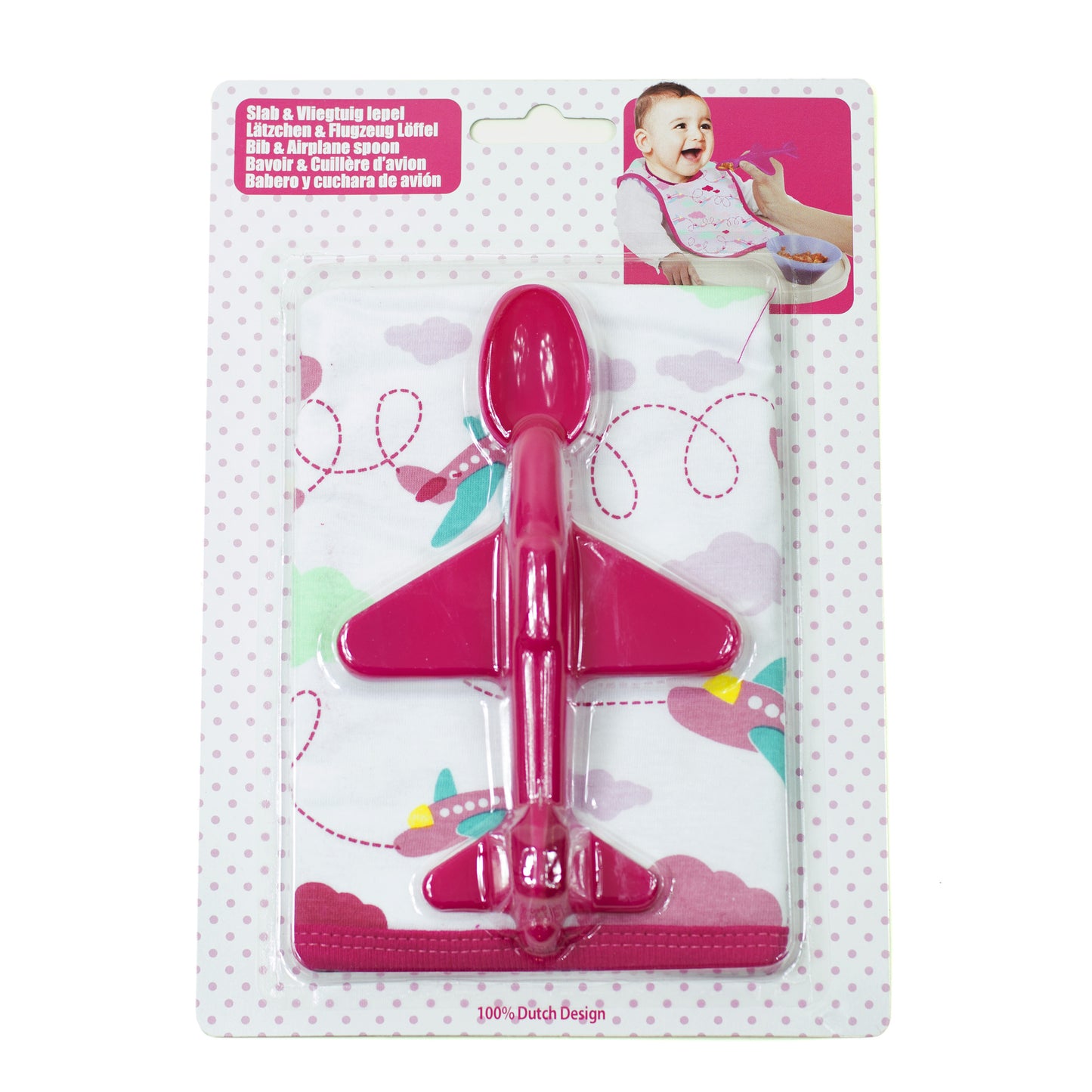 Baby Set Flugzeug Löffel mit Lätzchen Rot Jungen Mädchen Kinderbesteck Geschenk