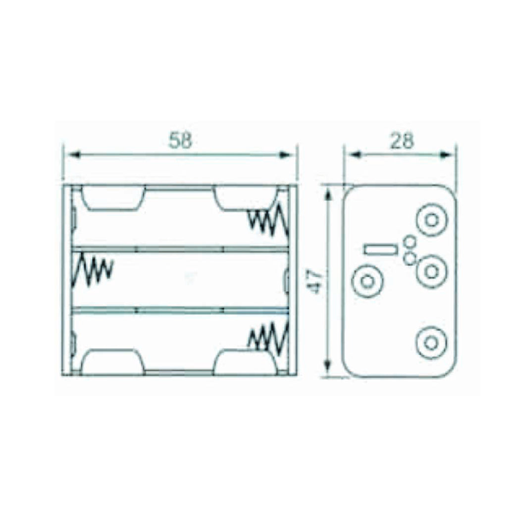 Batteriehalter für 6x AA Mignon Batterien Akkuhalter 3x3 Batteriegehäuse LR6 HR6
