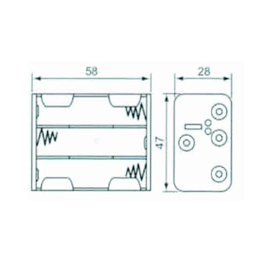 Batteriehalter für 6x AA Mignon Batterien Akkuhalter 3x3 Batteriegehäuse LR6 HR6