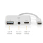 USB Multi Port Adapter Hub Soundkarte USB-C USB-A Klinke Aux Nedis Smartphone