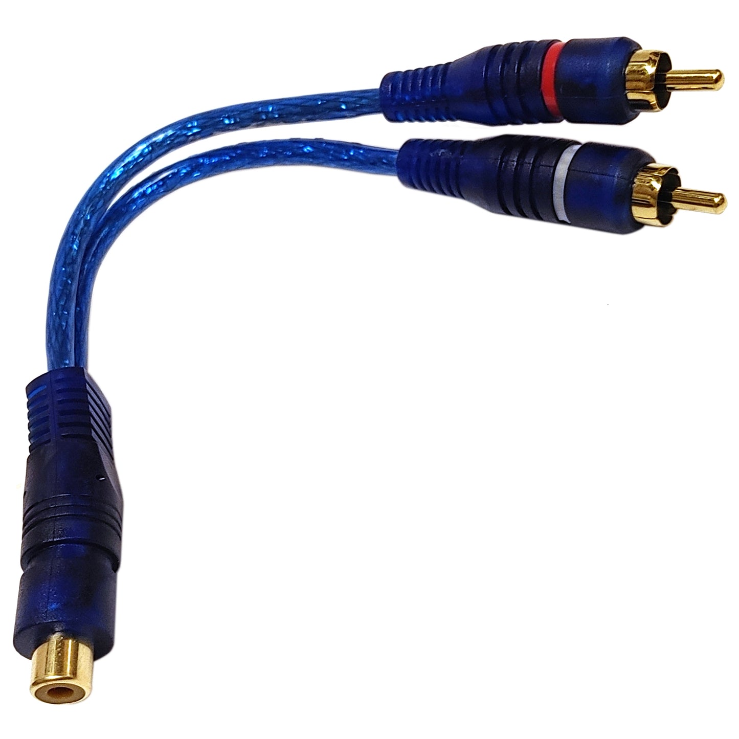 Audio Y-Kabel Cinch vergoldet Y-Adapter Verteiler Weiche Subwooferkabel RCA 20cm