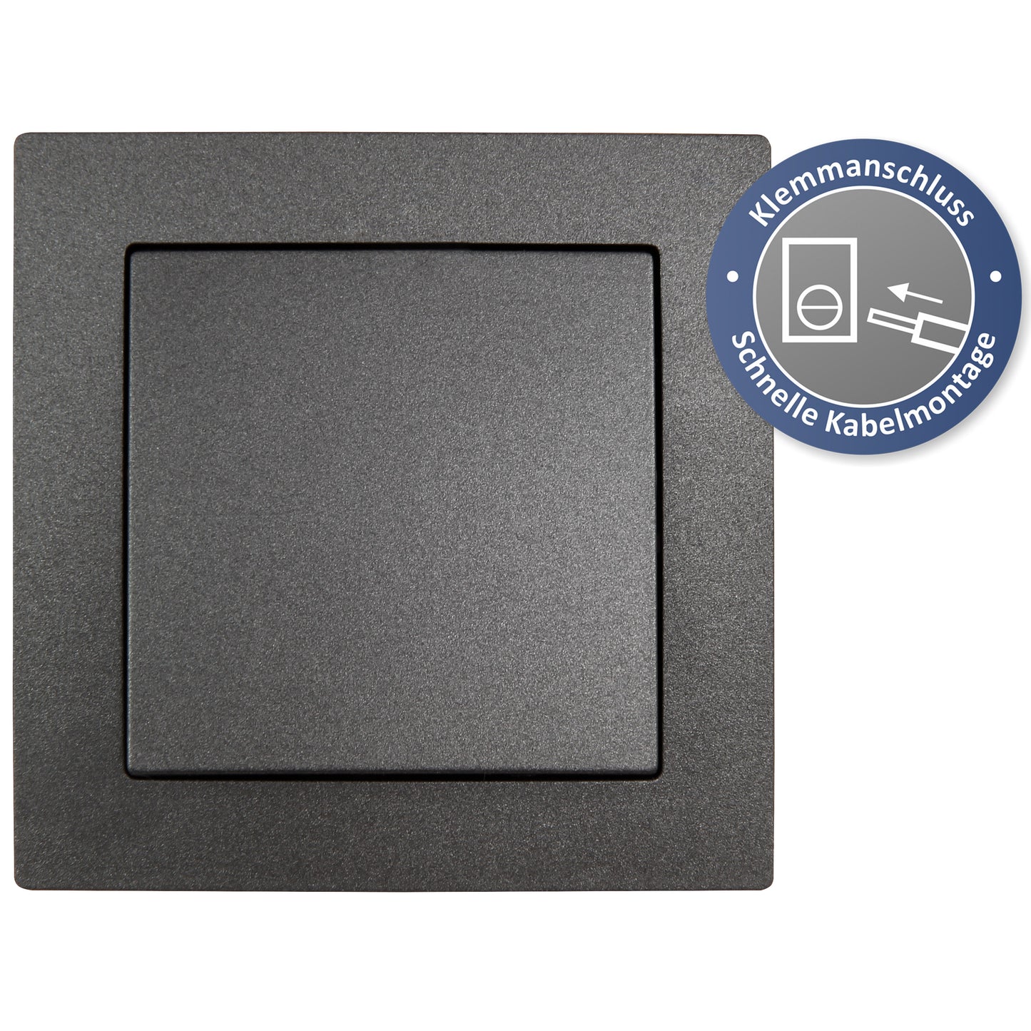 4x Wechselschalter mit Rahmen anthrazit 250V Lichtschalter Taster Wandschalter